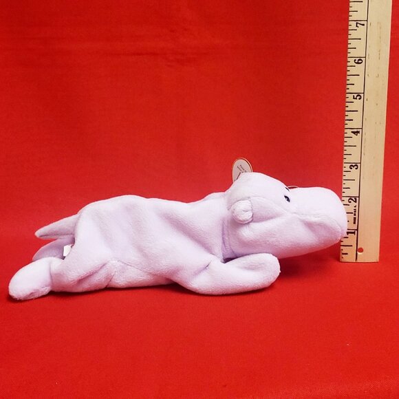 Ty Beanie Babies Happy The Hippopotamus 1993 Animal Plush Stuff Animal - Picture 13 of 13